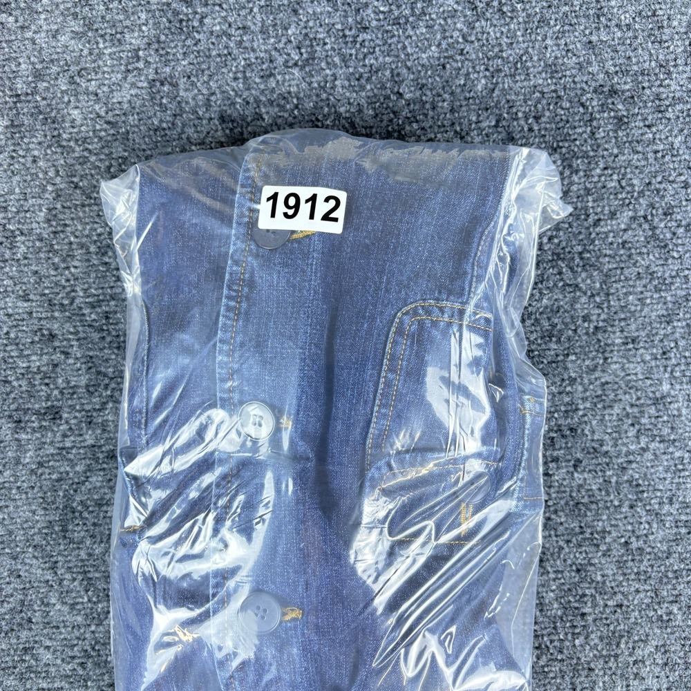 Jones New York Jeans Jacket Women Large Blue Denim Cotton Utility Button Front - Picture 8 of 8